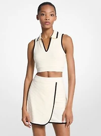 Logo Jacquard Knit Tech Cropped Top