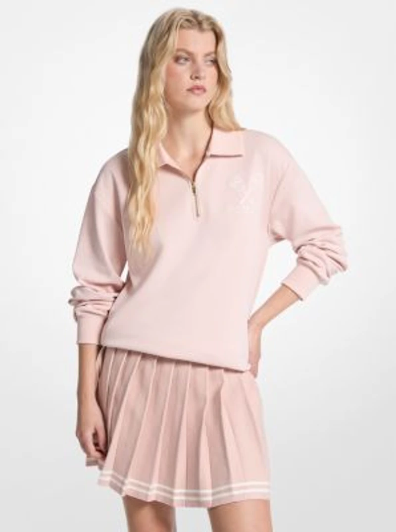 Embroidered Logo Cotton Blend Sweater