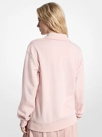 Embroidered Logo Cotton Blend Sweater