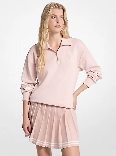 Embroidered Logo Cotton Blend Sweater