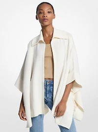 Reversible Logo Cotton Blend Zip-Up Poncho