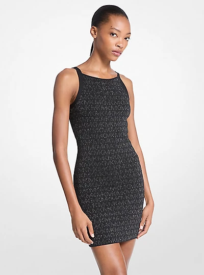 Metallic Logo Jacquard Tank Dress