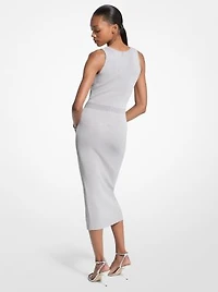 Metallic Knit Midi Tank Dress
