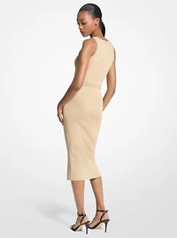 Metallic Knit Midi Tank Dress