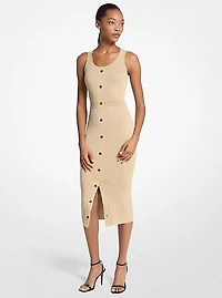 Metallic Knit Midi Tank Dress