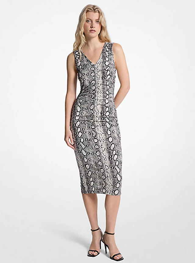 patbo jersey sands corset midi dress BREEZE JACQUARD CORSET MIDI DRESS XS / OFF White main image 1