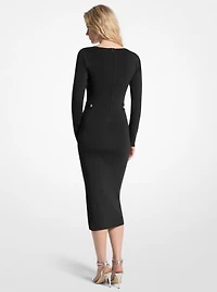 Ribbed Stretch Viscose Midi Dress