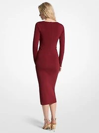 Ribbed Stretch Viscose Midi Dress
