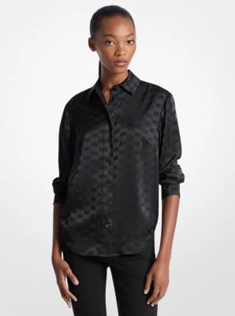 Logo Jacquard Satin Shirt