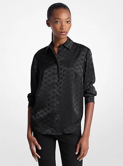 Logo Jacquard Satin Shirt