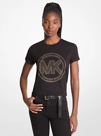 Studded Logo Charm Organic Cotton Jersey T-Shirt