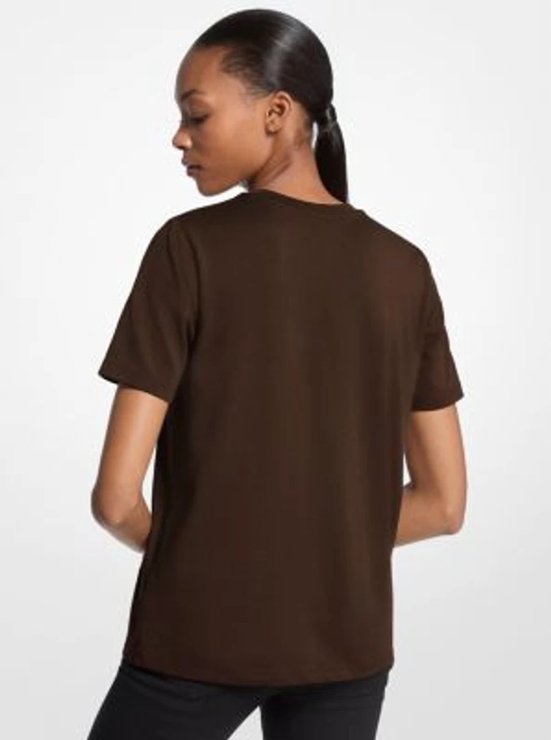 Studded Logo Charm Organic Cotton Jersey T-Shirt