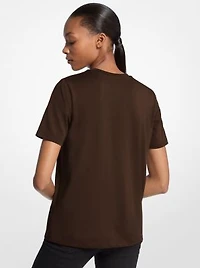 Studded Logo Charm Organic Cotton Jersey T-Shirt