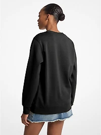 Embellished Logo Cotton Blend Sweatshirt