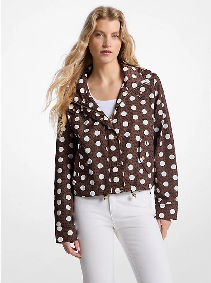 Polka Dot Signature Logo Ciré Jacket