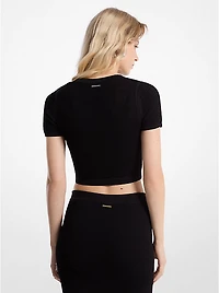 Crocheted Viscose Blend Layered Top