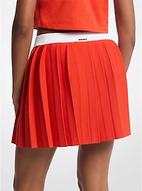 Pleated Stretch Knit Skirt