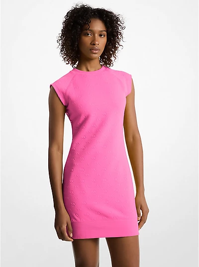 Raglan Sleeve Logo Jacquard Sweater Dress