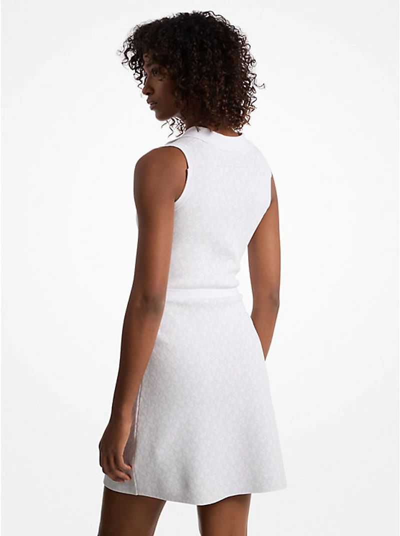 Logo Jacquard Zip-Up Dress