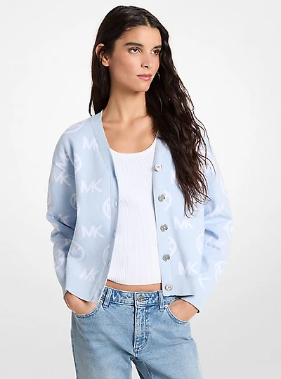 logo jacquard Cardigan