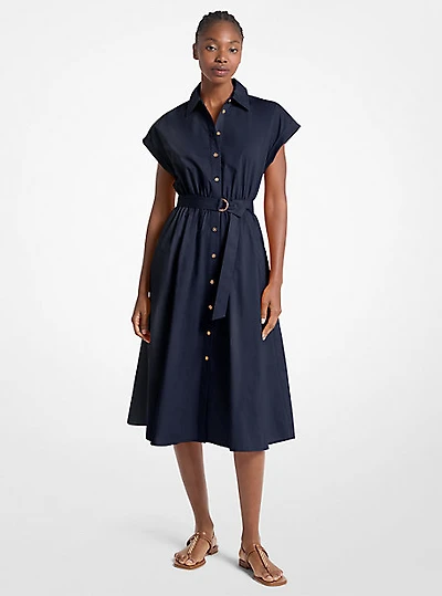 Cotton Poplin Midi Dress