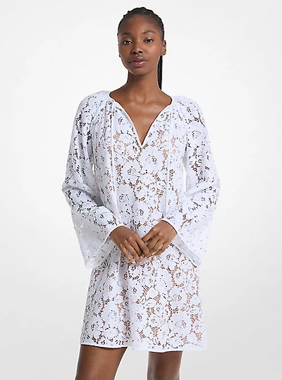 Studded Corded Floral Lace Dress