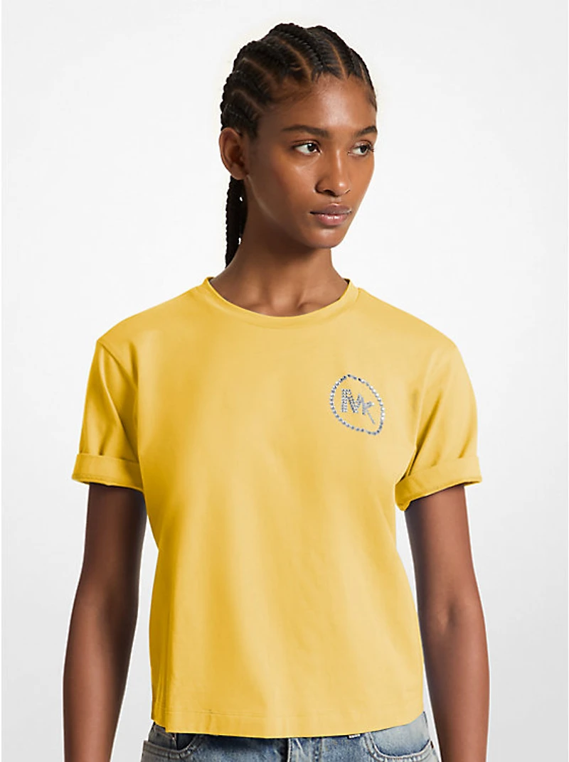 Embellished Logo Organic Cotton T-Shirt