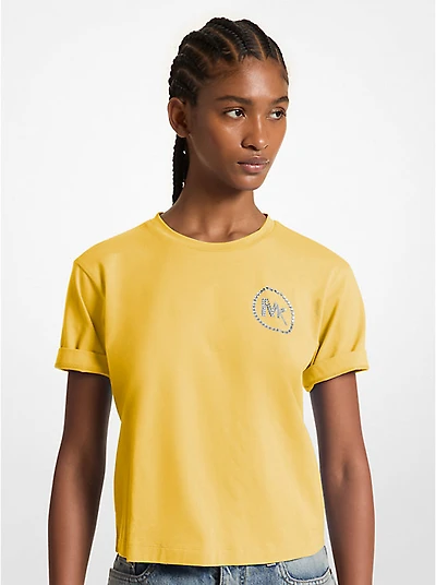 Embellished Logo Organic Cotton T-Shirt