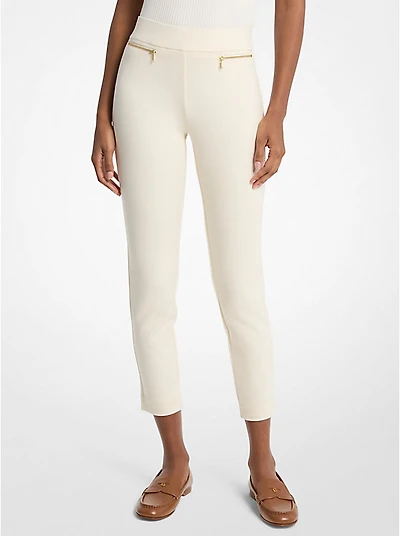 Viscose Blend Zip Pants