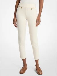 Viscose Blend Zip Pants