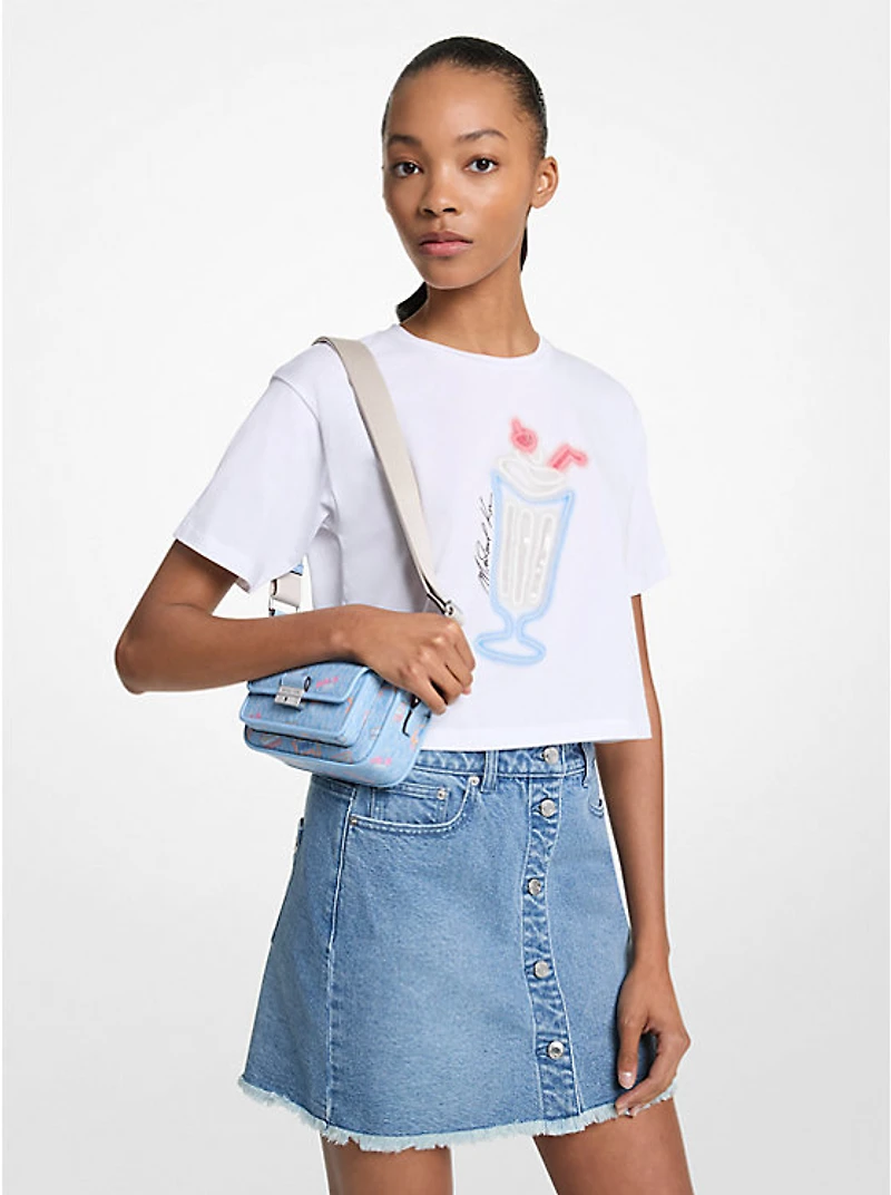 Sequined Graphic Cotton T-Shirt