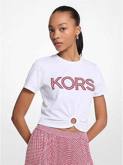 Tile Print Logo Ring T-Shirt