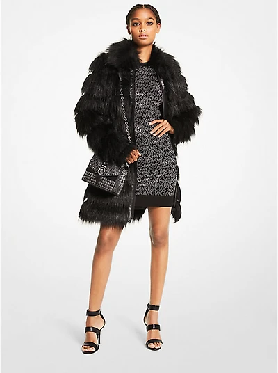 Faux Fur Layered Coat