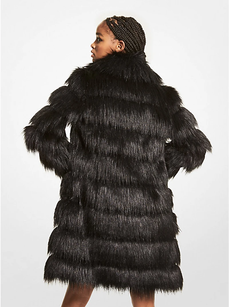Faux Fur Layered Coat