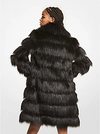 Faux Fur Layered Coat