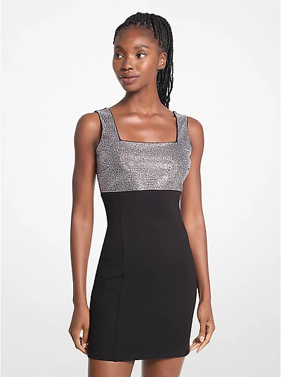 Embellished Stretch Viscose Mini Dress