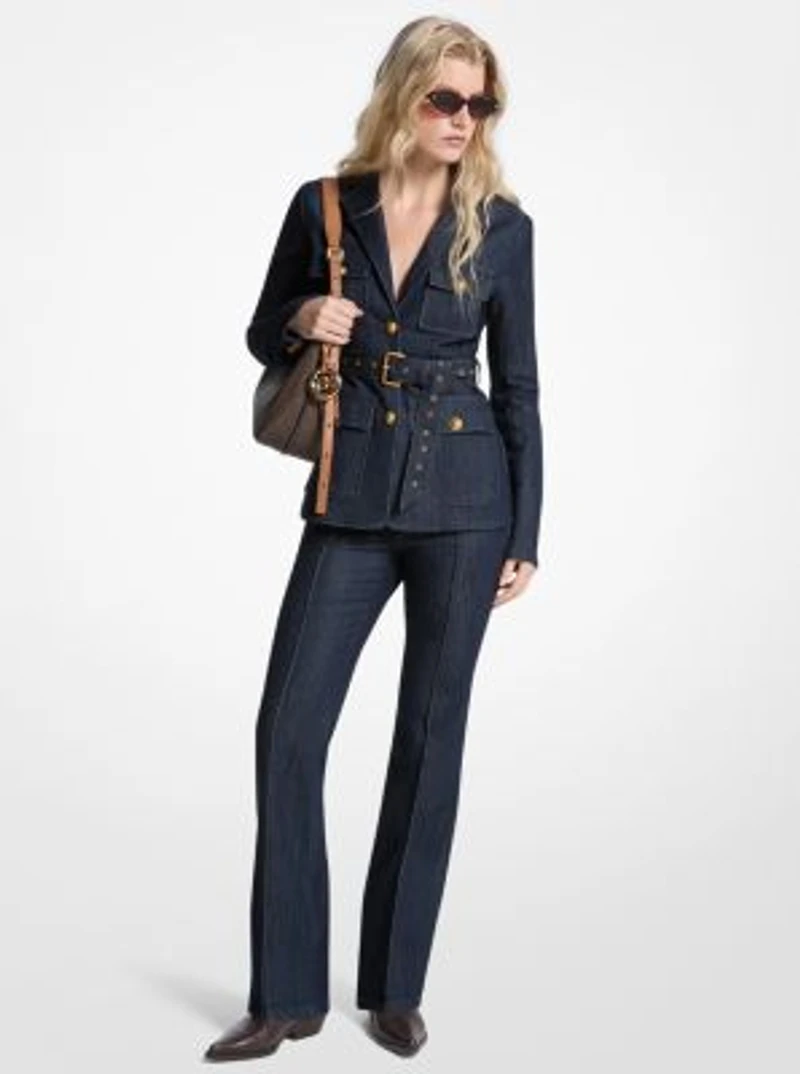 Belted Denim Blazer