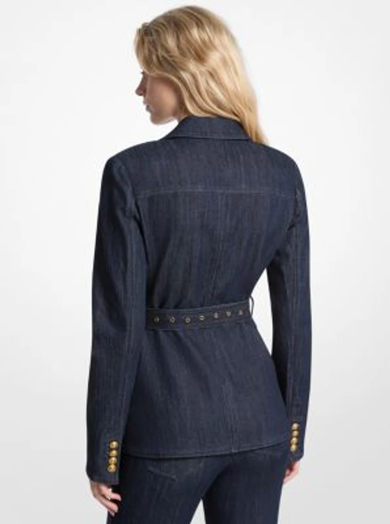 Belted Denim Blazer