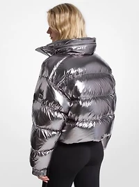 Metallic Nylon Ciré Puffer Jacket