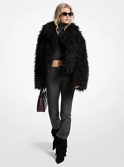 Cropped Faux Fur Jacket