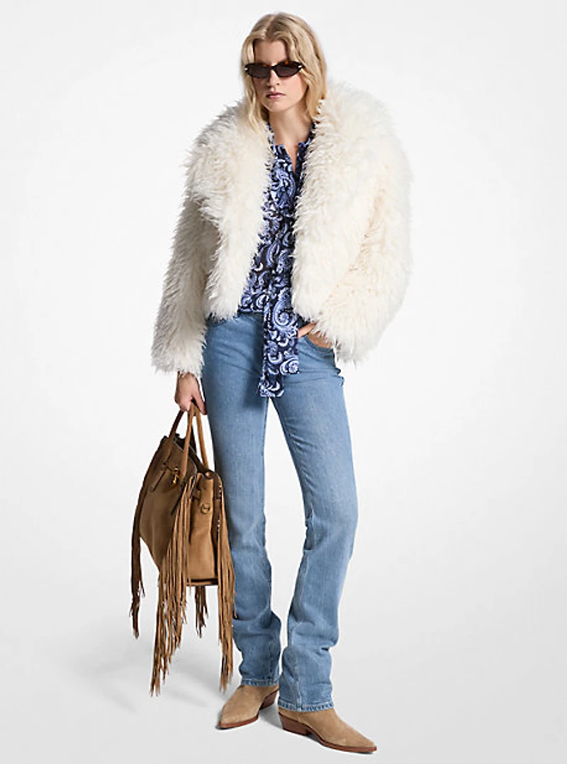 Cropped Faux Fur Jacket