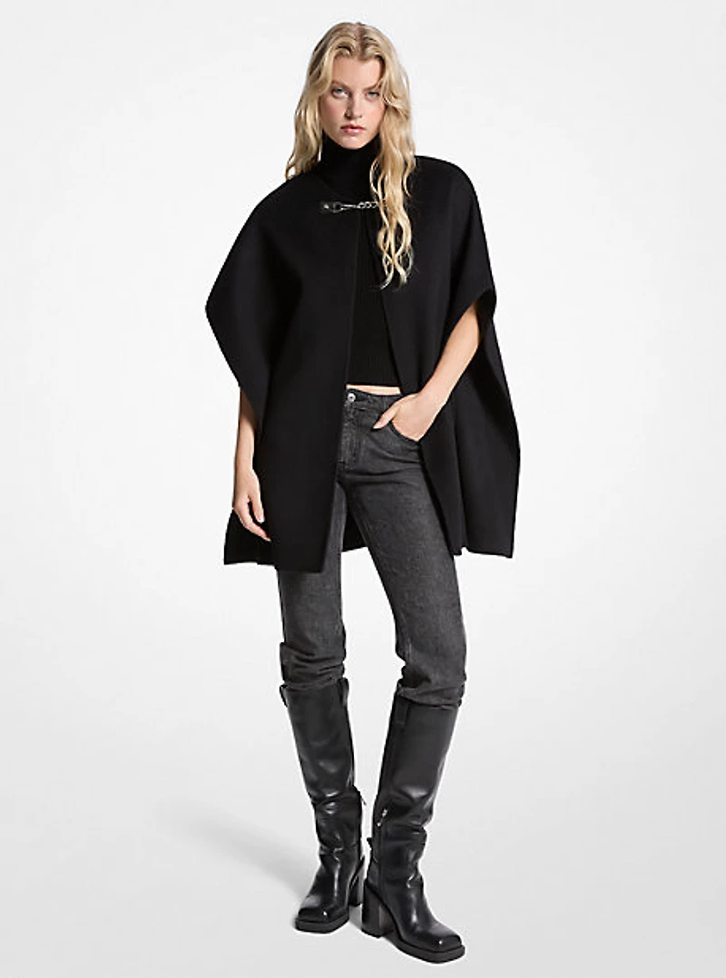 Double Face Wool Blend Cape