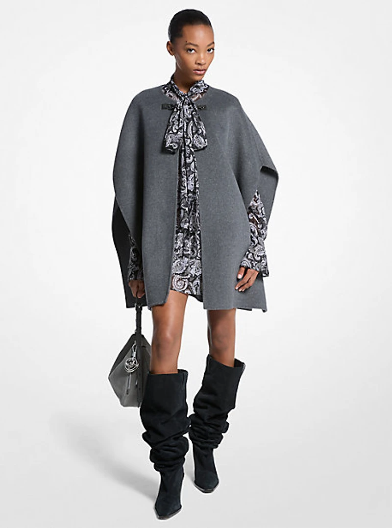 Double Face Wool Blend Cape