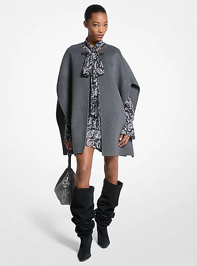 Double Face Wool Blend Cape