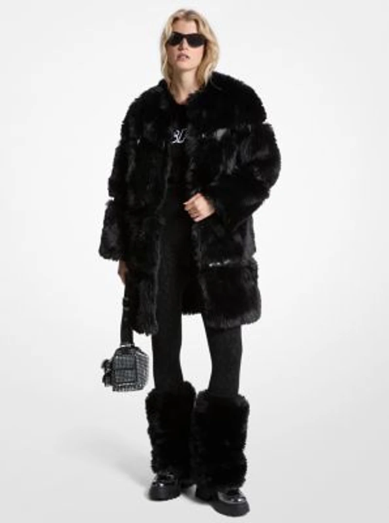 Faux Fur and Patent Coat