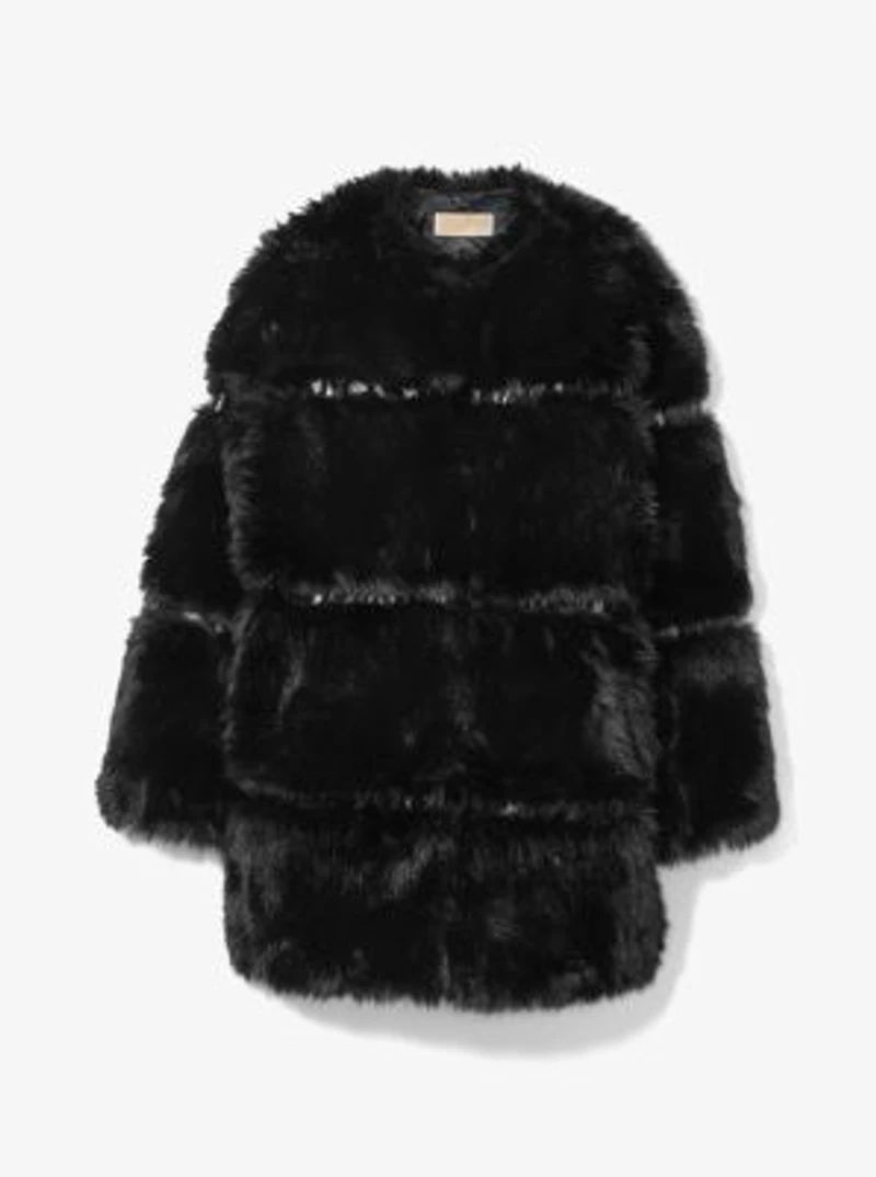 Faux Fur and Patent Coat