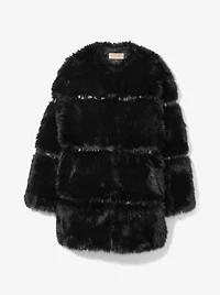 Faux Fur and Patent Coat