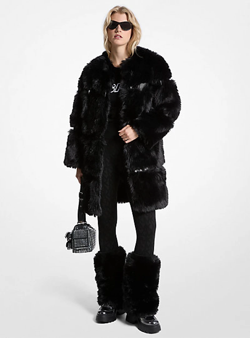 Faux Fur and Patent Coat