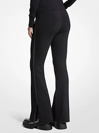 Logo Tape Stretch Nylon Flared Leggings