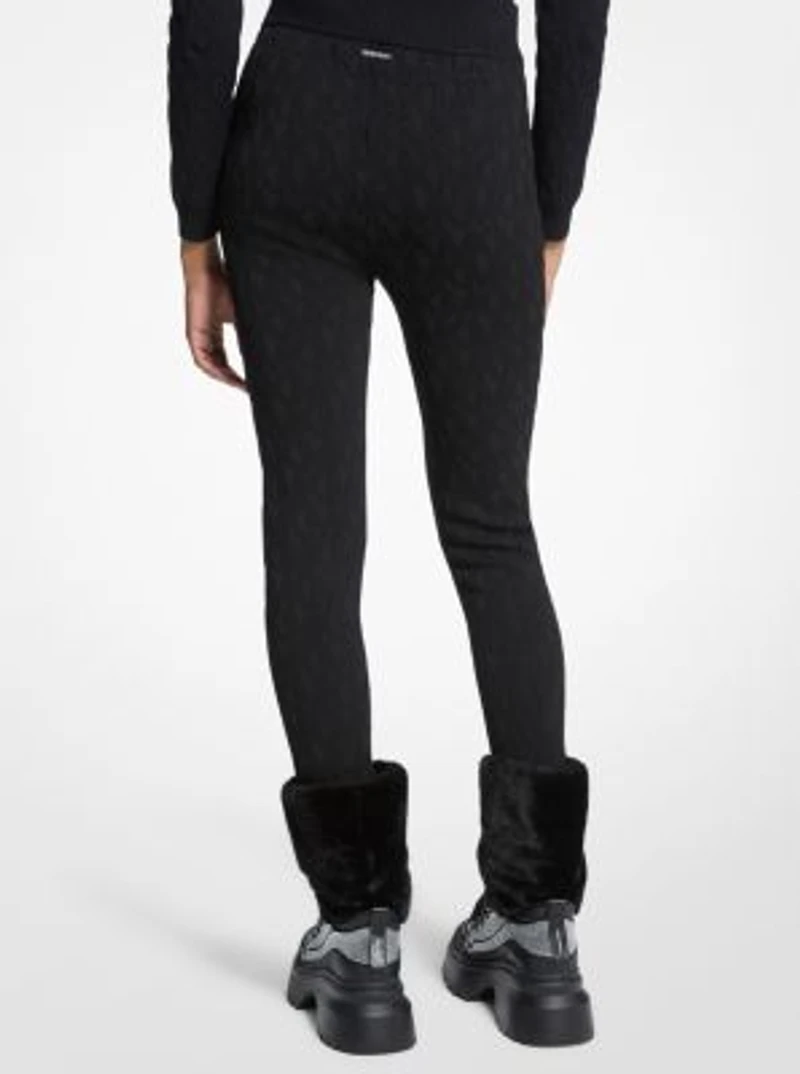 Logo Embossed Jacquard Ski Stirrup Leggings